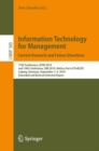 Information Technology for Management: Current Research and Future Directions : 17th Conference, AITM 2019, and 14th Conference, ISM 2019, Held as Part of FedCSIS, Leipzig, Germany, September 1-4, 201 - eBook