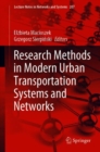 Research Methods in Modern Urban Transportation Systems and Networks - eBook