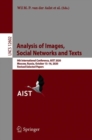 Analysis of Images, Social Networks and Texts : 9th International Conference, AIST 2020, Skolkovo, Moscow, Russia, October 15-16, 2020, Revised Selected Papers - eBook