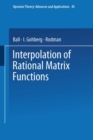 Interpolation of Rational Matrix Functions - eBook