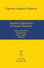 Cognitive Approaches to Lexical Semantics - eBook