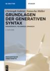 Grundlagen der generativen Syntax : Franzosisch, Italienisch, Spanisch - eBook