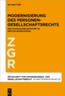 Modernisierung des Personengesellschaftsrechts : Der Mauracher Entwurf in der Fachdiskussion - eBook