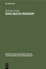 Das Buch Nahum : Eine redaktionskritische Untersuchung - eBook