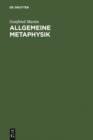 Allgemeine Metaphysik - eBook