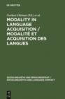 Modality in Language Acquisition / Modalite et acquisition des langues - eBook