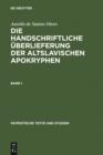 Die handschriftliche Uberlieferung der Altslavischen Apokryphen - eBook