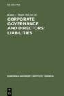 Corporate Governance and Directors' Liabilities : Legal, Economic and Sociological Analyses on Corporate Social Responsibility - eBook