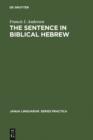 The Sentence in Biblical Hebrew - eBook