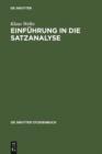 Einfuhrung in die Satzanalyse : Die Bestimmung der Satzglieder im Deutschen - eBook