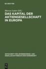 Das Kapital der Aktiengesellschaft in Europa - eBook