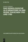 Das Monologische als Denkform in der Musik zwischen 1760 und 1785 - eBook
