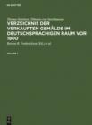 Verzeichnis der verkauften Gemalde im deutschsprachigen Raum vor 1800 - eBook