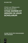 Vitae Homeri et Hesiodi in usum scholarum - eBook