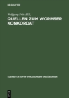 Quellen zum Wormser Konkordat - eBook