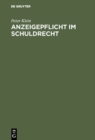 Anzeigepflicht im Schuldrecht - eBook