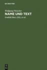 Name und Text : ausgewahlte Studien zur Onomastik und Stilistik - eBook
