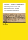Reclams Universal-Bibliothek. Vollstandiges Verzeichnis nach Bandnummern 1867 bis 1945 - eBook
