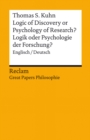 Logic of Discovery or Psychology of Research? / Logik oder Psychologie der Forschung? (Englisch/Deutsch) : Great Papers Philosophie - eBook
