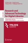 Research and Advanced Technology for Digital Libraries : 20th International Conference on Theory and Practice of Digital Libraries, TPDL 2016, Hannover, Germany, September 5-9, 2016, Proceedings - eBook