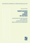 Wertungen und Werte in Texten : Axiologische Grundlagen und literaturwissenschaftliches Rekonstruktionsverfahren - eBook