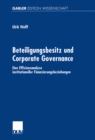 Beteiligungsbesitz und Corporate Governance : Eine Effizienzanalyse institutioneller Finanzierungsbeziehungen - eBook