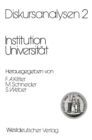 Diskursanalysen 2: Institution Universitat - eBook