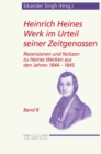 Heinrich Heines Werk im Urteil seiner Zeitgenossen : Rezensionen und Notizen zu Heines Werken aus den Jahren 1844 bis 1845 - eBook