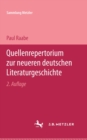 Quellenrepertorium zur neueren deutschen Literaturgeschichte - eBook