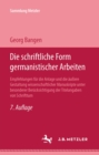 Die schriftliche Form germanistischer Arbeiten - eBook