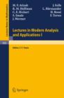 Lectures in Modern Analysis and Applications I - eBook