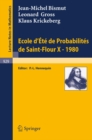 Ecole d'Ete de Probabilites de Saint-Flour X, 1980 - eBook