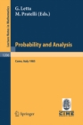 Probability and Analysis : Held at Varenna (Como); Italy, May, 31 - June 8, 1985 - eBook