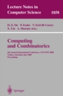 Computing and Combinatorics : 6th Annual International Conference, COCOON 2000, Sydney, Australia, July 26-28, 2000 Proceedings - eBook