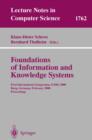 Foundations of Information and Knowledge Systems : First International Symposium, FoIKS 2000, Burg, Germany, February 14-17, 2000 Proceedings - eBook