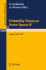 Probability Theory on Vector Spaces IV : Proceedings of a Conference, held in Lancut, Poland, June 10-17, 1987 - eBook