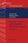 Stability Analysis and Design for Nonlinear Singular Systems - eBook