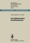 Zur Groenkonstanz bei Schizophrenen : Eine experimentalpsychologische Untersuchung - eBook