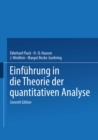 Einfuhrung in die Theorie der quantitativen Analyse - eBook
