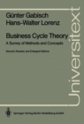 Business Cycle Theory : A Survey of Methods and Concepts - eBook