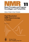 High Resolution NMR Spectroscopy in Solids - eBook