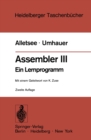Assembler III : Ein Lernprogramm - eBook