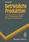Betriebliche Produktion : Theoretische Grundlagen einer umweltorientierten Produktionswirtschaft - eBook