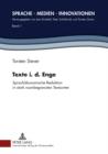 Texte i. d. Enge : Sprachoekonomische Reduktion in stark raumbegrenzten Textsorten - eBook