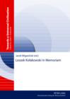 Leszek Kolakowski in Memoriam - eBook