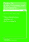 Valenz, Konstruktion und Deutsch als Fremdsprache - eBook