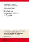 Studies on Language Norms in Context - eBook