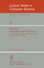 Automata, Languages and Programming : 2nd Colloquium, University of Saarbrucken, July 29 - August 2, 1974. Proceedings - eBook