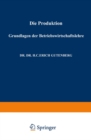 Grundlagen der Betriebswirtschaftslehre : Die Produktion - eBook