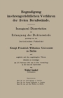 Begnadigung im ehrengerichtlichen Verfahren der freien Berufsstande : Inaugural-Dissertation - eBook